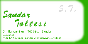 sandor toltesi business card