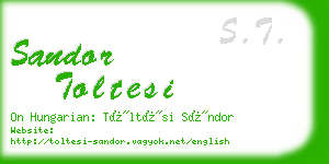 sandor toltesi business card